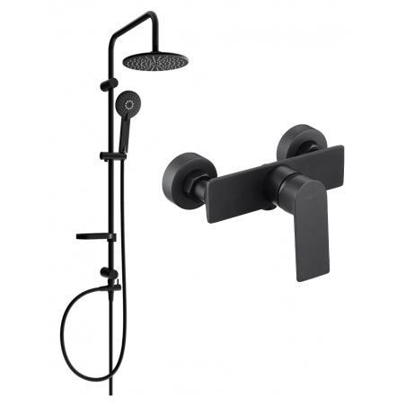 Mexen Carl ensemble de douche apparent avec pommeau et robinet de douche Alexa, noir - 71240240-70