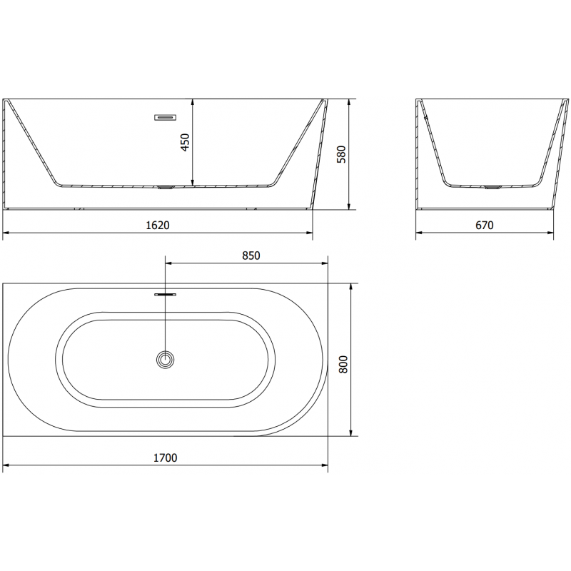 Mexen Mia baignoire autoportante d'angle gauche 170 x 80 cm, blanc, trop-plein noir - 52691708000L-70