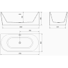 Mexen Mia baignoire d'angle autoportante droite 170 x 80 cm, blanche, bonde blanche - 52691708000P-20