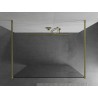 Mexen Kioto paroi de douche autoportante 130 x 200 cm, transparent 8 mm, or brossé - 800-130-002-55-00