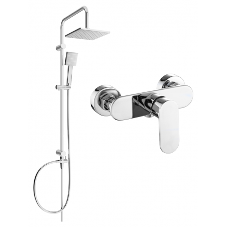 Ensemble de douche en surface Mexen Tord avec douche de tête et robinet de douche Milo, chrome - 71340200-00