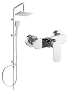 Ensemble de douche en surface Mexen Tord avec douche de tête et robinet de douche Milo, chrome - 71340200-00