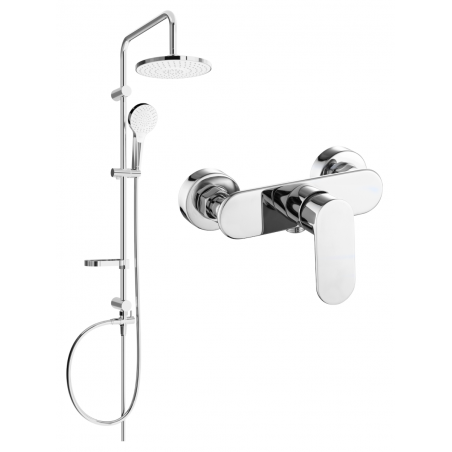Mexen Milo Ensemble de douche apparent Erik avec pomme de douche et mitigeur, chrome - 71340205-00
