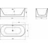 Baignoire Mexen Mia à angle gauche libre de 180 x 80 cm, blanche, débordement blanc - 52691808000L-20
