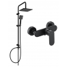 Ensemble de douche apparente Mexen Tord avec pomme de douche et mitigeur Milo, noir - 71340200-70