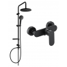 Mexen Erik ensemble de douche en saillie avec pomme de douche et robinet de douche Milo, noir - 71340205-70