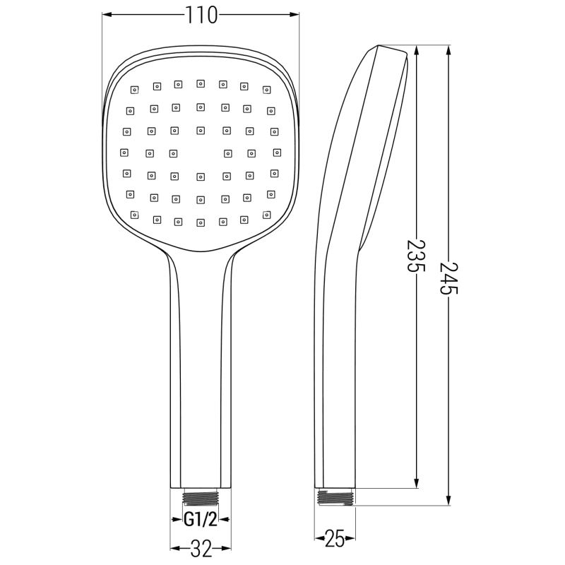 Mexen R-33 pommeau de douche 1 fonction, chromé/blanc - 79533-02