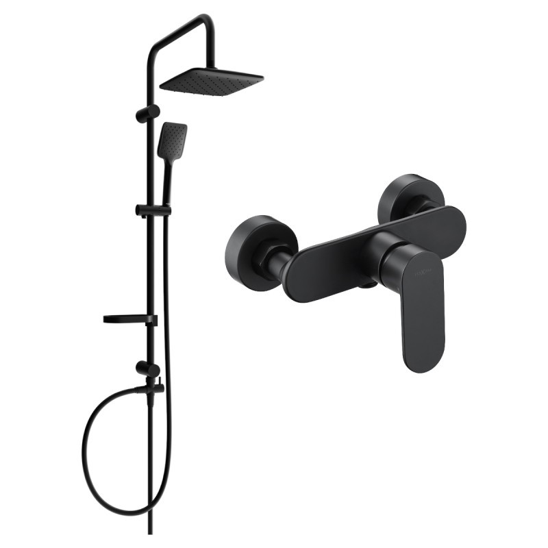 Mexen Sven ensemble de douche extérieure avec pommeau et mitigeur de douche Milo, noir - 71340262-70