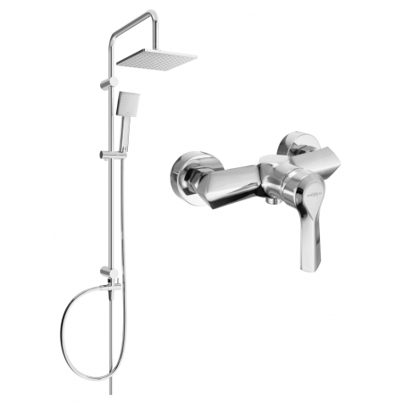 Ensemble de douche Mexen Tord monté en surface avec pomme de douche et mitigeur Sabre, chrome - 72140200-00
