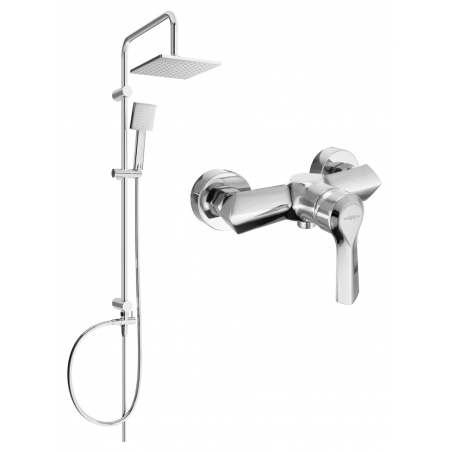 Mexen Sabre Tord ensemble de douche en saillie avec pomme de douche et mitigeur, chromé - 72140200-00