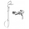 Ensemble de douche Mexen Tord monté en surface avec pomme de douche et mitigeur Sabre, chrome - 72140200-00