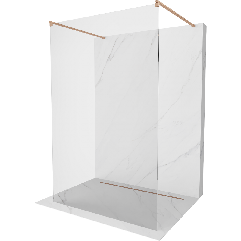 Mexen Kioto paroi de douche indépendante 105 x 200 cm, verre transparent de 8 mm, laiton brossé - 800-105-002-65-00