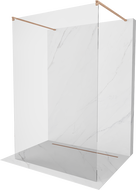 Mexen Kioto paroi de douche autoportante 110 x 200 cm, transparent 8 mm, cuivre brossé - 800-110-002-65-00