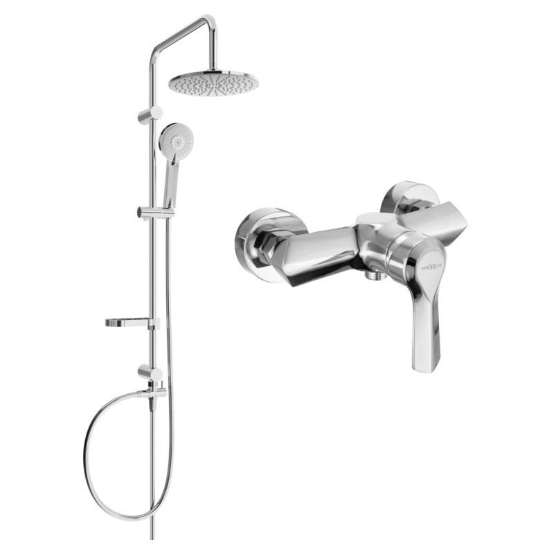 Mexen Sabre Carl ensemble de douche mural avec pomme de douche et mitigeur, chromé - 72140240-00