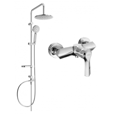 Mexen Carl ensemble de douche en saillie avec pomme de douche et robinet de douche Sabre, chromé - 72140240-00