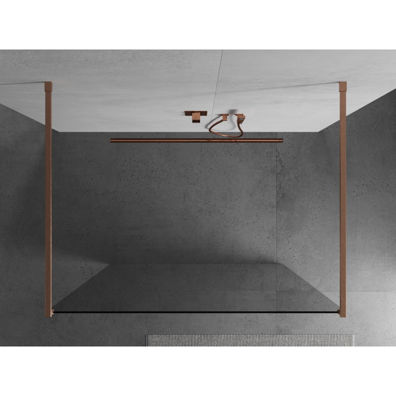 Mexen Kioto cloison de douche autoportante 135 x 200 cm, transparent 8 mm, cuivre brossé - 800-135-002-65-00