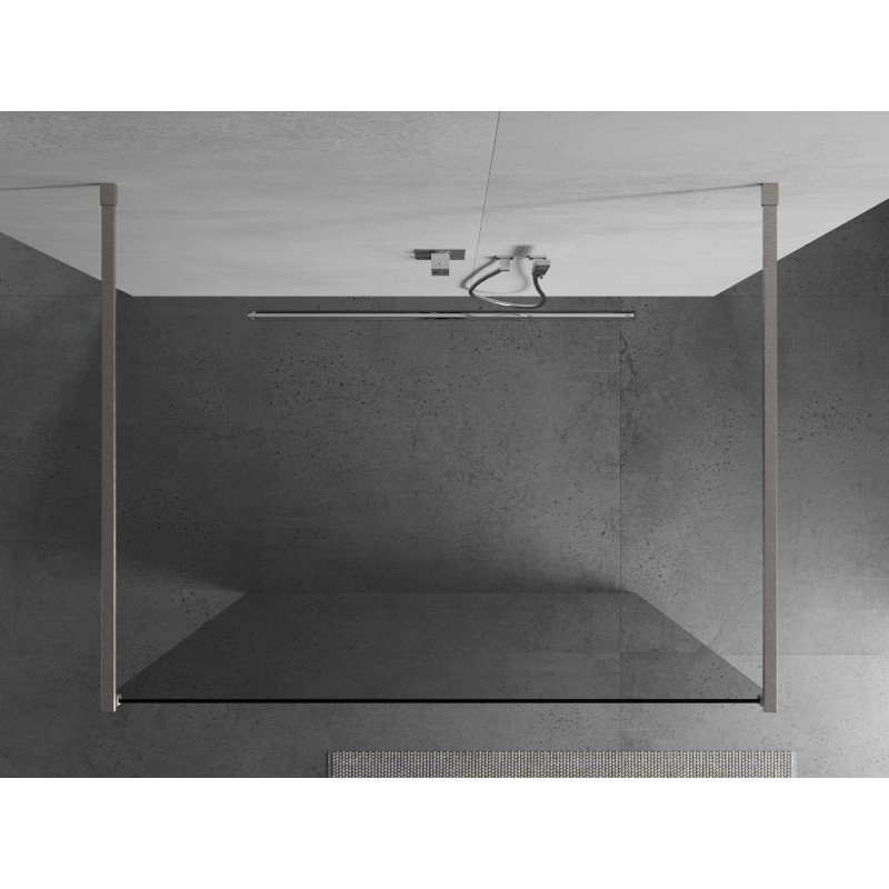 Mexen Kioto paroi de douche autoportante 100 x 200 cm, transparent 8 mm, nickel brossé - 800-100-002-97-00