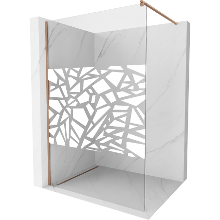 Mexen Kioto paroi de douche Walk-in 70 x 200 cm, motif blanc 8 mm, laiton brossé - 800-070-101-65-85