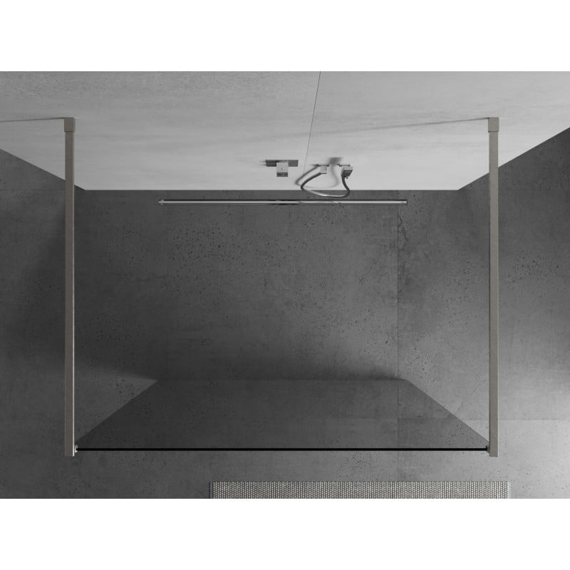 Mexen Kioto paroi de douche autoportante 110 x 200 cm, transparent 8 mm, nickel brossé - 800-110-002-97-00