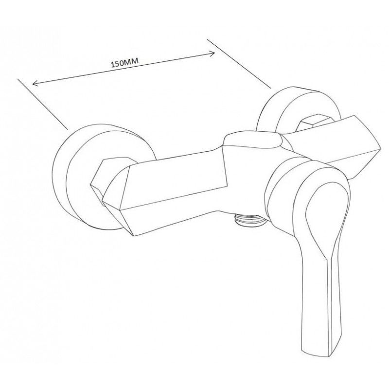 Mexen Sabre Tord ensemble de douche en saillie avec pomme de douche et robinet de douche, noir - 72140200-70