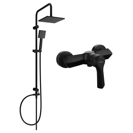 Mexen Sabre Tord ensemble de douche en saillie avec pomme de douche et robinet de douche, noir - 72140200-70