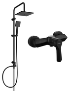 Mexen Tord ensemble de douche externe avec pomme de douche et robinetterie Sabre, noir - 72140200-70