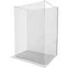Paroi de douche Mexen Kioto autoportante 130 x 200 cm, transparente 8 mm, nickel brossé - 800-130-002-97-00