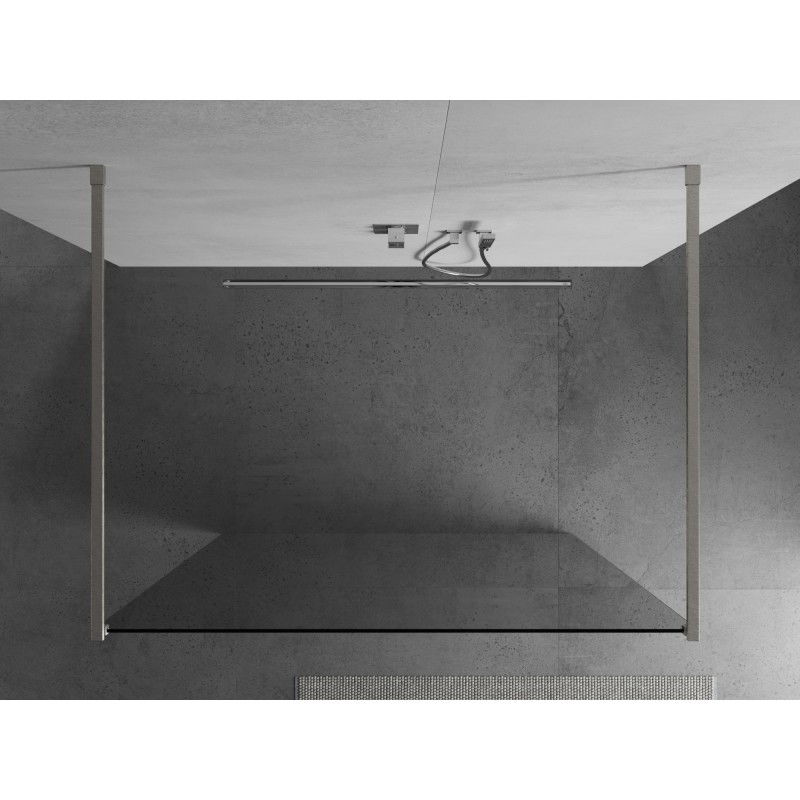 Mexen Kioto paroi de douche autoportante 130 x 200 cm, transparent 8 mm, nickel brossé - 800-130-002-97-00
