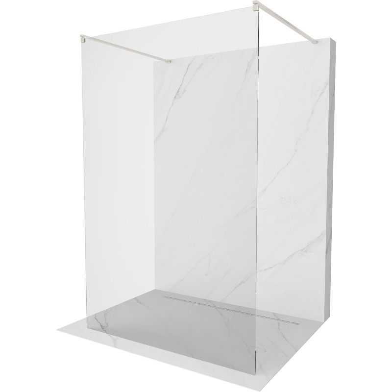 Mexen Kioto paroi de douche autoportante 135 x 200 cm, transparent 8 mm, nickel brossé - 800-135-002-97-00