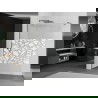Mexen Kioto paroi de douche Walk-in 110 x 200 cm, motif blanc 8 mm, gris foncé brossé - 800-110-101-66-85