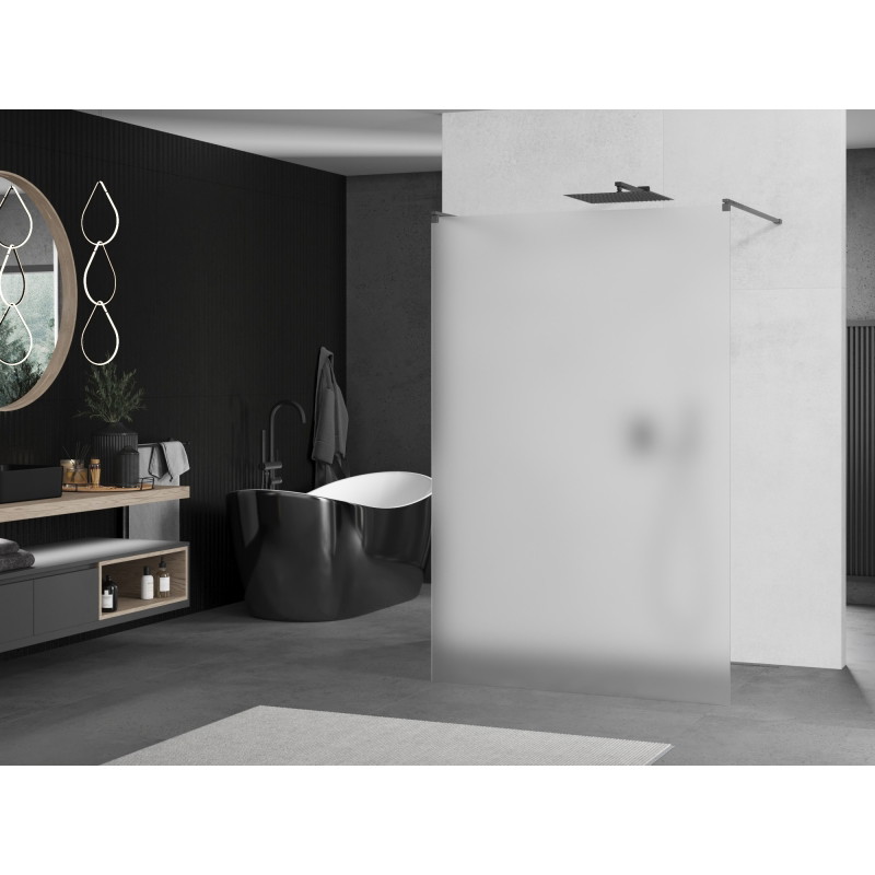 Mexen Kioto paroi de douche autoportante 120 x 200 cm, givre 8 mm, gris canon brossé - 800-120-002-66-30