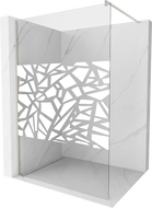 Mexen Kioto paroi de douche Walk-in 70 x 200 cm, motif blanc 8 mm, nickel brossé - 800-070-101-97-85
