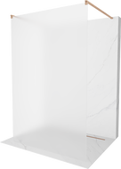 Mexen Kioto paroi de douche autoportante 130 x 200 cm, verre dépoli 8 mm, cuivre brossé - 800-130-002-65-30