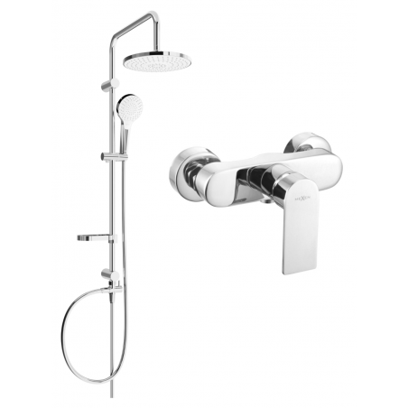 Mexen Royo Erik ensemble de douche en saillie avec pommeau de douche et robinet de douche, chromé - 72240205-00