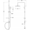 Ensemble de douche apparent Mexen Erik avec pommeau et mitigeur Royo, chrome - 72240205-00