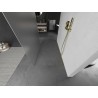 Mexen Kioto paroi de douche autoportante 100 x 200 cm, givrée 8 mm, or brossé - 800-100-002-55-30
