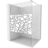 Mexen Kioto paroi de douche Walk-in 140 x 200 cm, motif blanc 8 mm, nickel brossé - 800-140-101-97-85