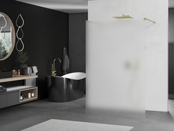 Mexen Kioto paroi de douche autonome 140 x 200 cm, verre givré 8 mm, doré brossé - 800-140-002-55-30