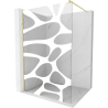 Mexen Kioto paroi de douche Walk-in 70 x 200 cm, vague blanche 8 mm, or brossé - 800-070-101-55-97
