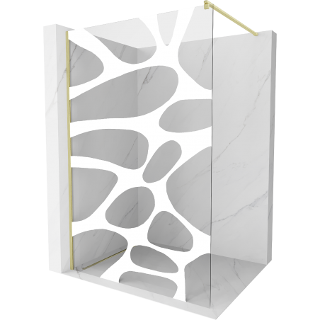 Kioto paroi de douche Walk-in 80 x 200 cm, motif blanc 8 mm, doré brossé - 800-080-101-55-97