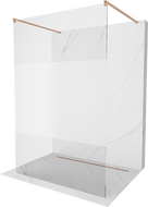 Mexen Kioto paroi de douche autoportante 130 x 200 cm, transparent/givre 8 mm, cuivre brossé - 800-130-002-65-35