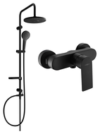 Mexen Erik ensemble douche apparent avec pomme haute et robinetterie Royo, noir - 72240205-70