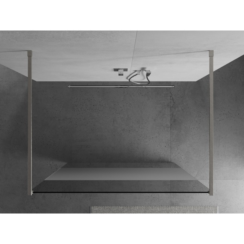 Mexen Kioto paroi de douche autoportante 120 x 200 cm, transparent/givré 8 mm, nickel brossé - 800-120-002-97-35
