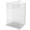 Mexen Kioto paroi de douche indépendante 140 x 200 cm, transparent/douce 8 mm, nickel brossé - 800-140-002-97-35