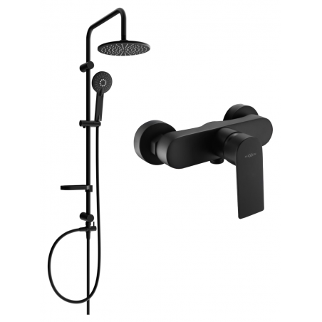 Mexen Carl ensemble de douche en saillie avec douche de tête et robinet de douche Royo, noir - 72240240-70