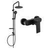 Mexen Carl ensemble de douche en saillie avec douche de tête et robinet de douche Royo, noir - 72240240-70