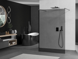 Mexen Kioto paroi de douche libre 110 x 200 cm, graphite 8 mm, gun gray brossé - 800-110-002-66-40