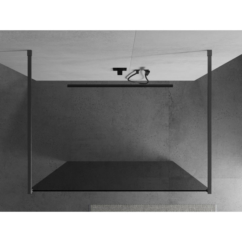 Mexen Kioto paroi de douche autoportante 140 x 200 cm, graphite 8 mm, gris gun brossé - 800-140-002-66-40