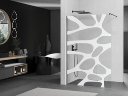 Mexen Kioto paroi de douche Walk-in 70 x 200 cm, vague blanche 8 mm, gris canon brossé - 800-070-101-66-97