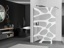 Mexen Kioto paroi de douche Walk-in 80 x 200 cm, motif blanc 8 mm, gris gun brossé - 800-080-101-66-97